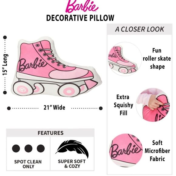 Barbie Roller Skate Decorative Pillow - Picture 3 of 12